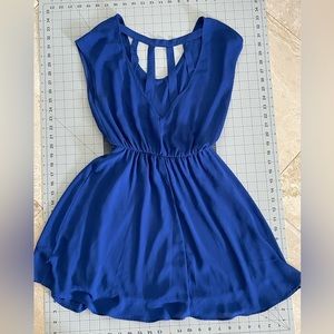 Blue Lush Sleeveless Cinched Waisted Dress